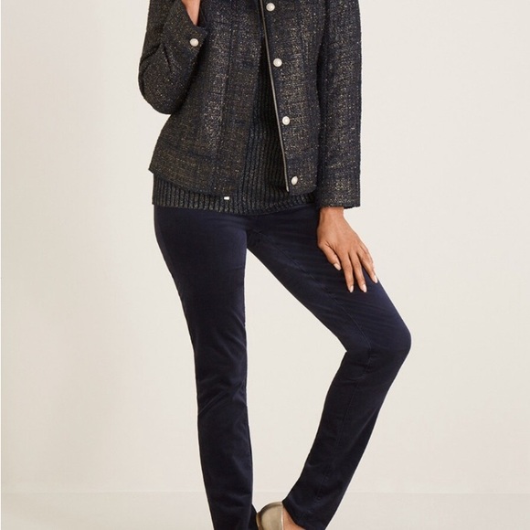 EUC CHICOS Foil Metallic Tweed Jacket size 1 or Medium - Picture 2 of 8